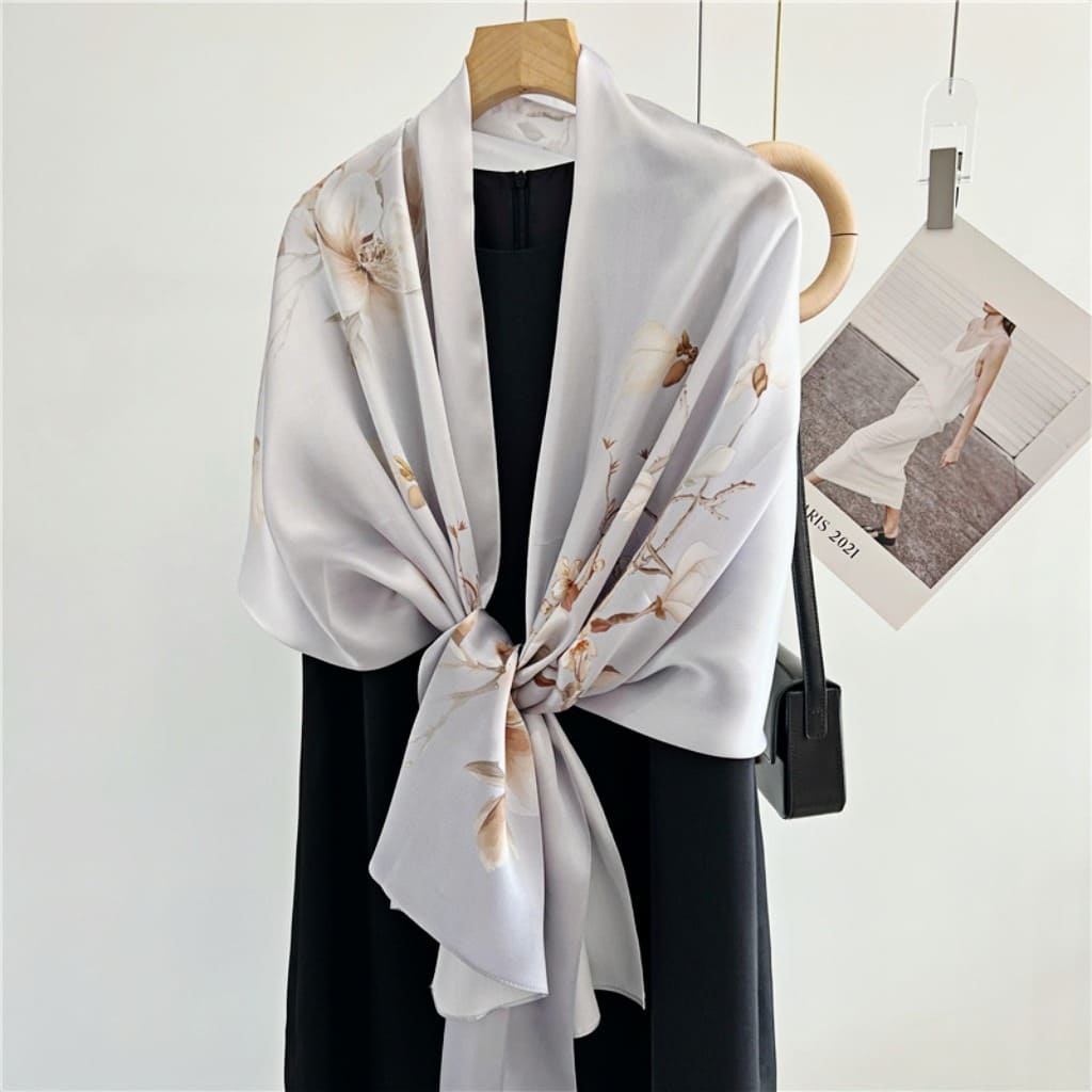 MaraSilk Pure Mulberry Silk Scarf - Oblong Crepe Satin MS611