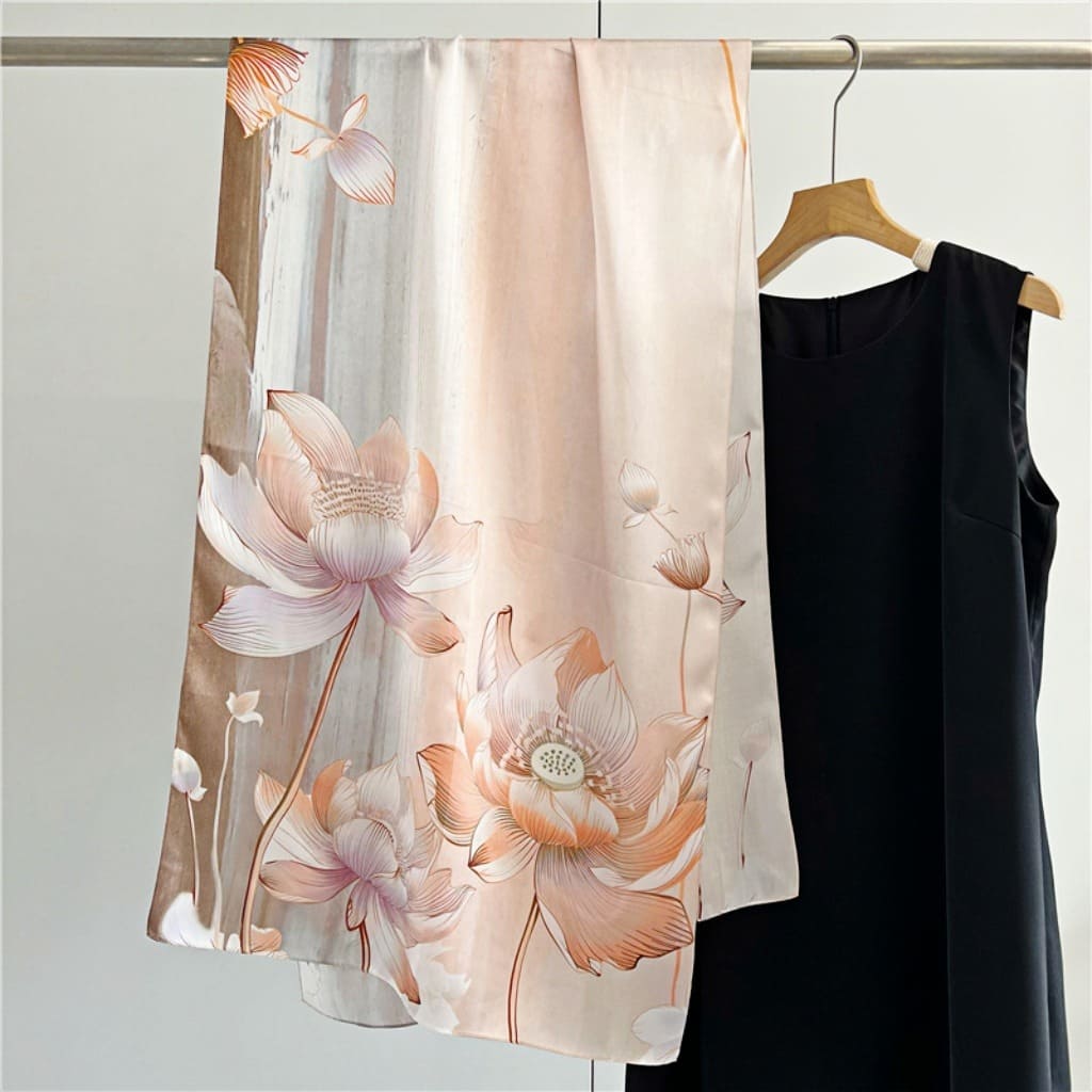 MaraSilk Pure Mulberry Silk Scarf - Oblong Crepe Satin MS611 66" x 21" MS61101