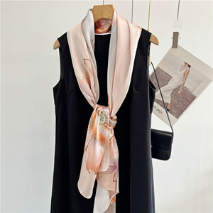MaraSilk Pure Mulberry Silk Scarf - Oblong Crepe Satin MS611