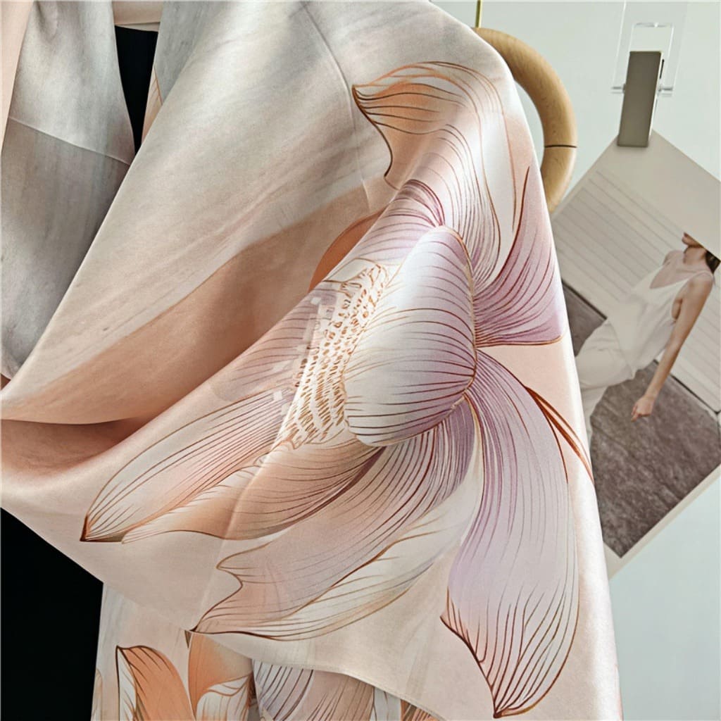 MaraSilk Pure Mulberry Silk Scarf - Oblong Crepe Satin MS611