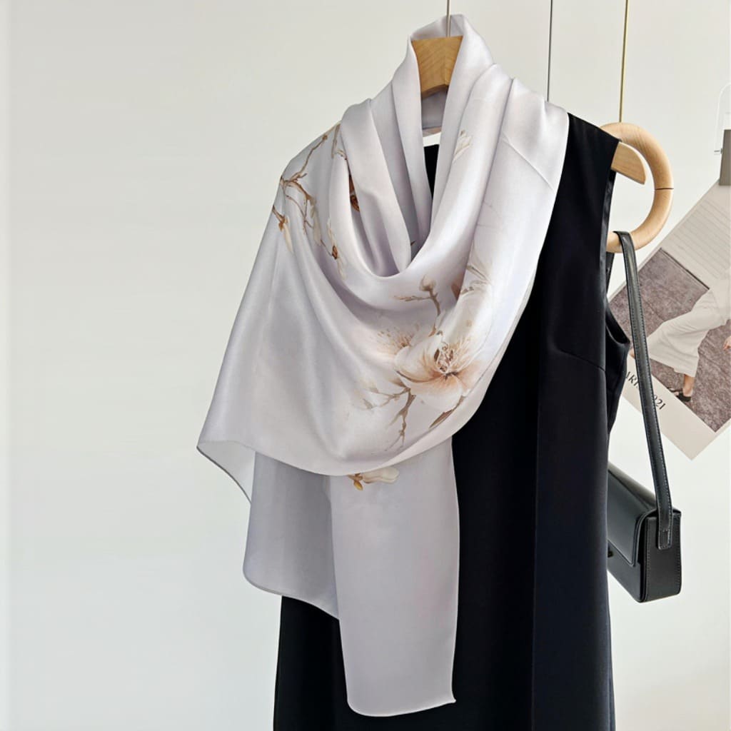 MaraSilk Pure Mulberry Silk Scarf - Oblong Crepe Satin MS611