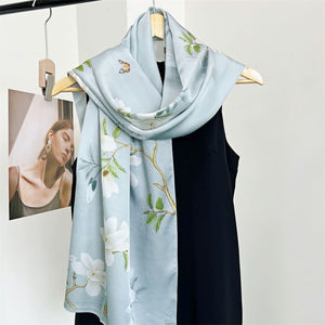 MaraSilk Pure Mulberry Silk Scarf - Oblong Crepe Satin MS612