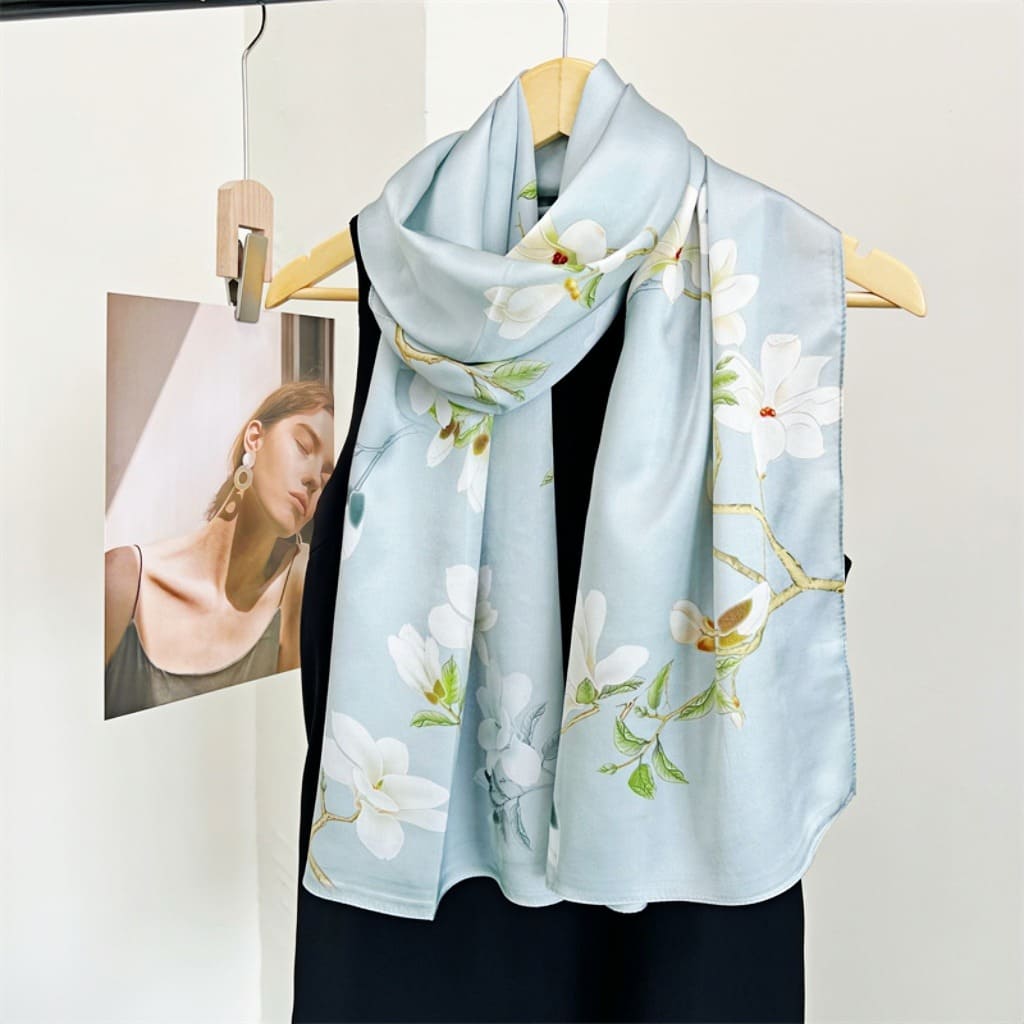 MaraSilk Pure Mulberry Silk Scarf - Oblong Crepe Satin MS612 66" x 21" MS61201