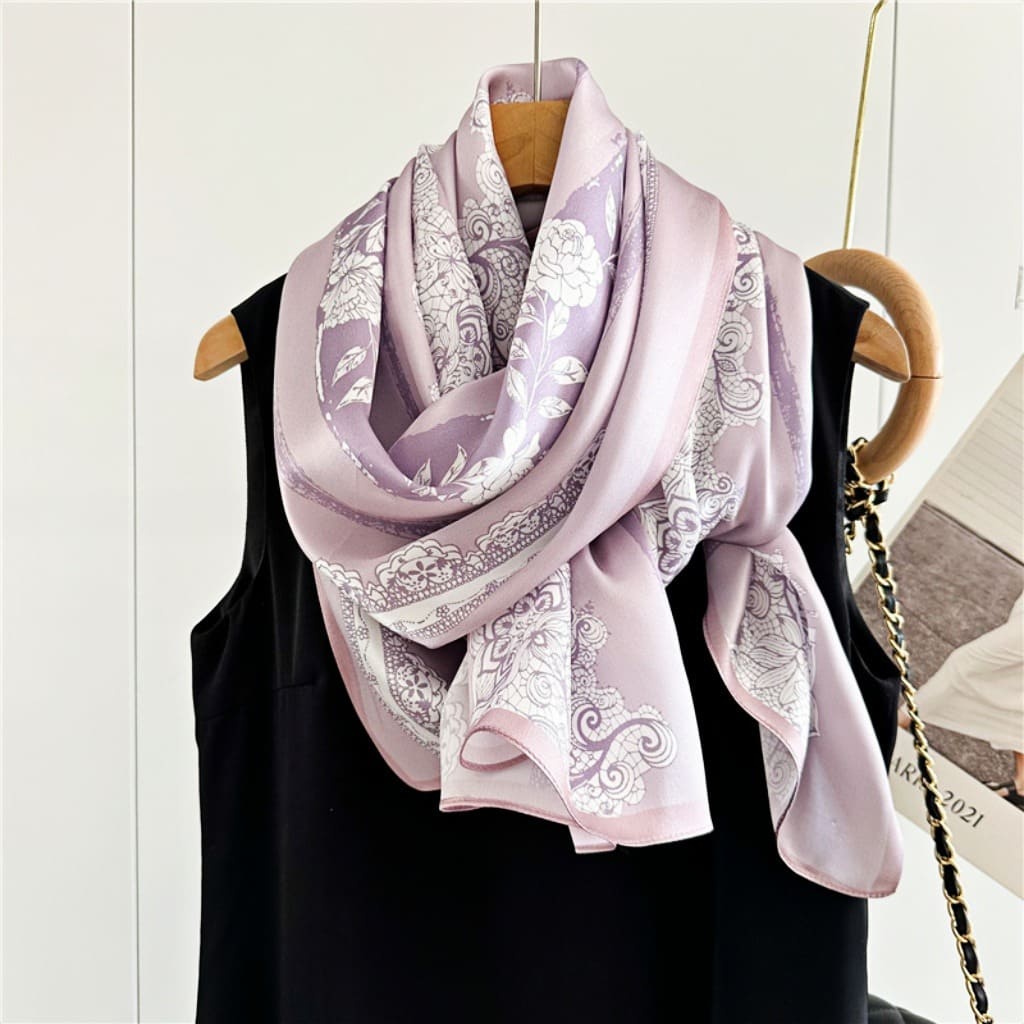 MaraSilk Pure Mulberry Silk Scarf - Oblong Crepe Satin MS613