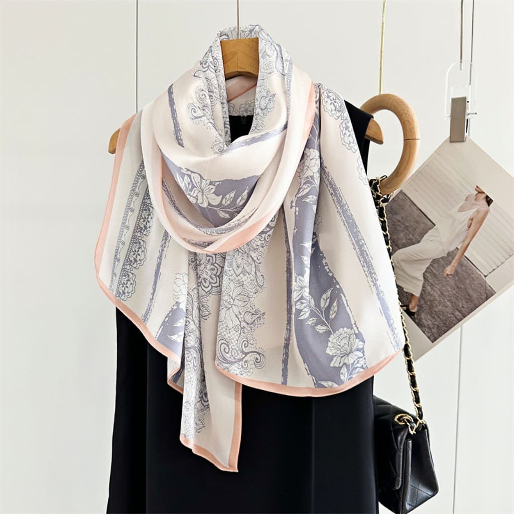 MaraSilk Pure Mulberry Silk Scarf - Oblong Crepe Satin MS613