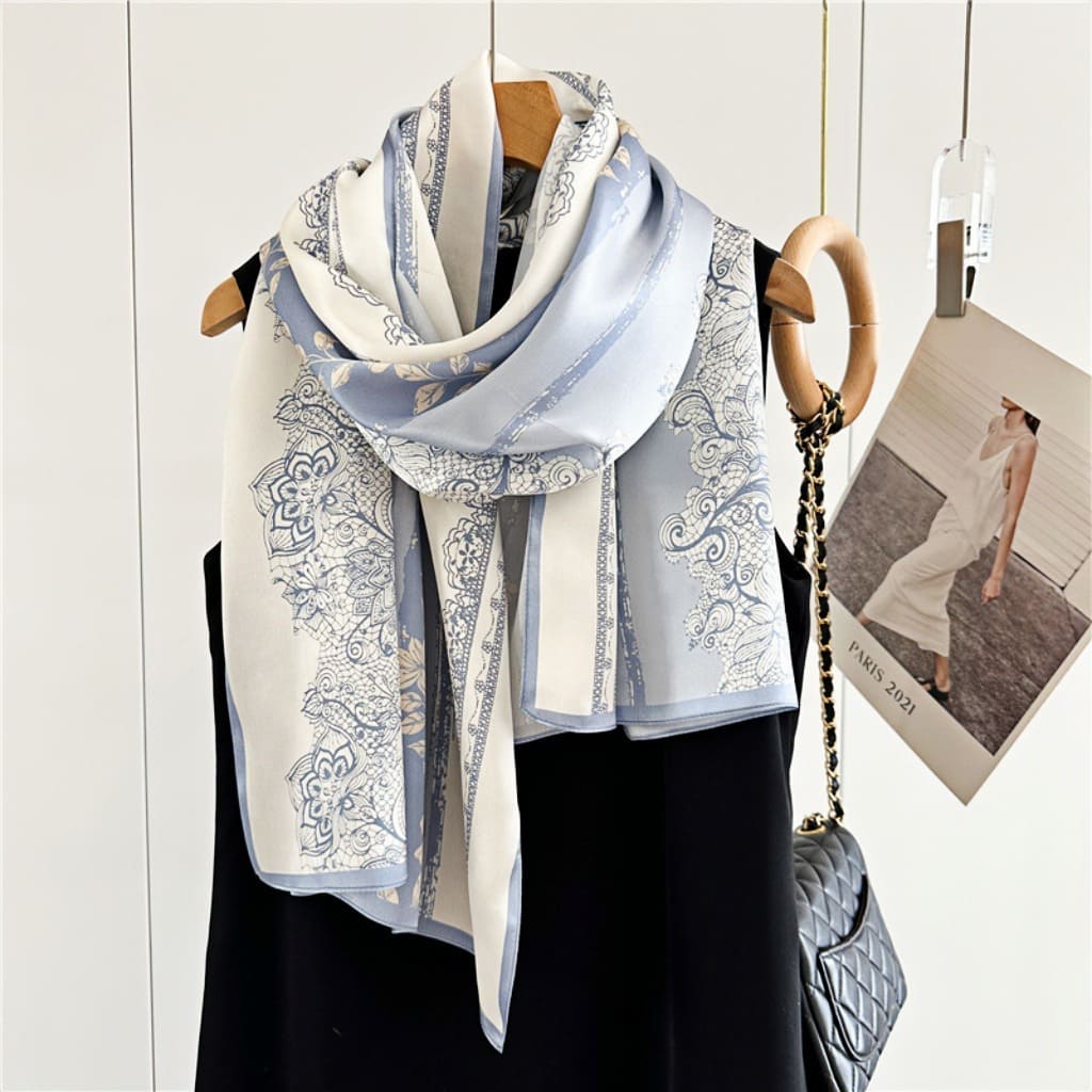 MaraSilk Pure Mulberry Silk Scarf - Oblong Crepe Satin MS613