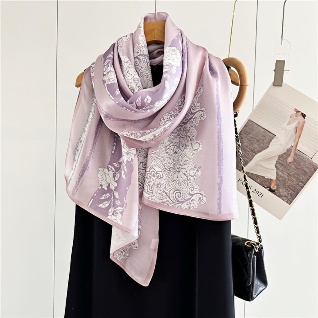 MaraSilk Pure Mulberry Silk Scarf - Oblong Crepe Satin MS613