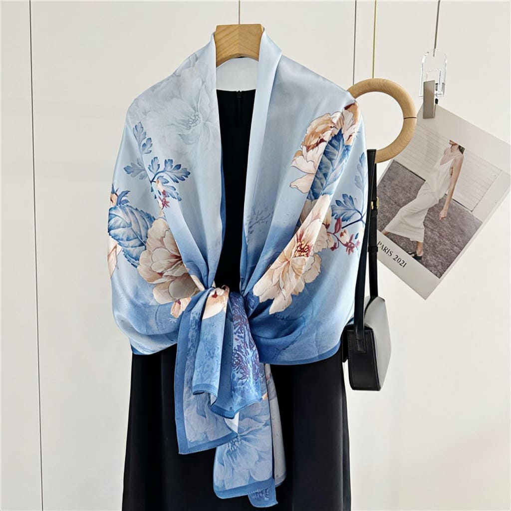 MaraSilk Pure Mulberry Silk Scarf - Oblong Crepe Satin MS614