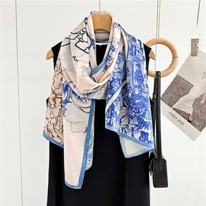 MaraSilk Pure Mulberry Silk Scarf - Oblong Crepe Satin MS614