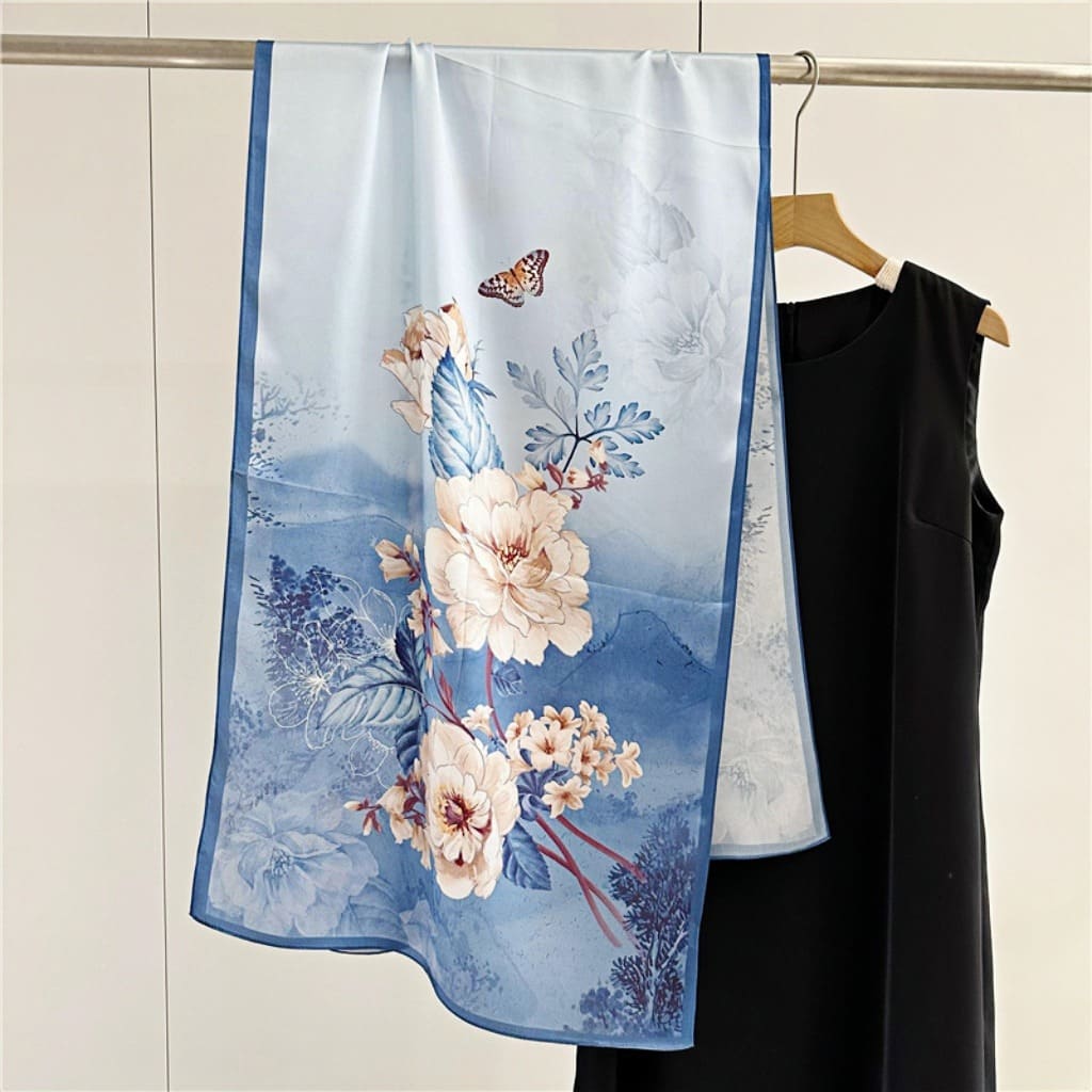 MaraSilk Pure Mulberry Silk Scarf - Oblong Crepe Satin MS614 66" x 21" MS61401