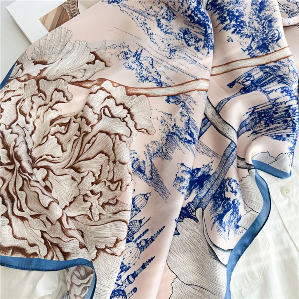 MaraSilk Pure Mulberry Silk Scarf - Oblong Crepe Satin MS614