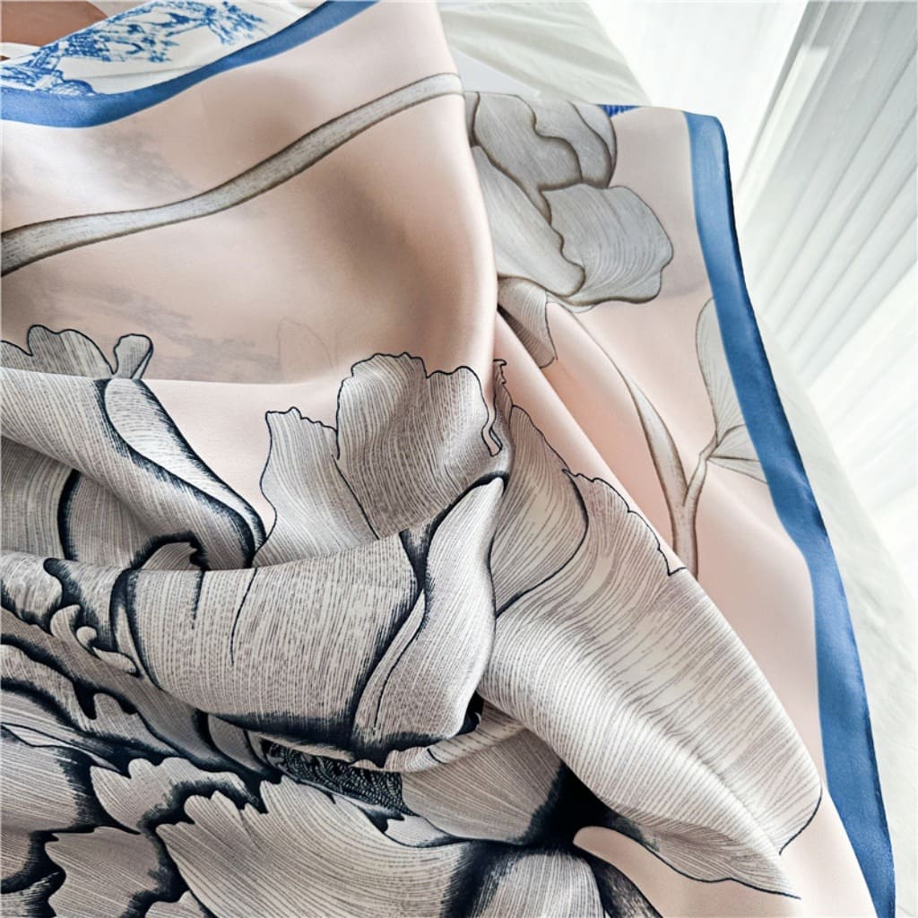 MaraSilk Pure Mulberry Silk Scarf - Oblong Crepe Satin MS614