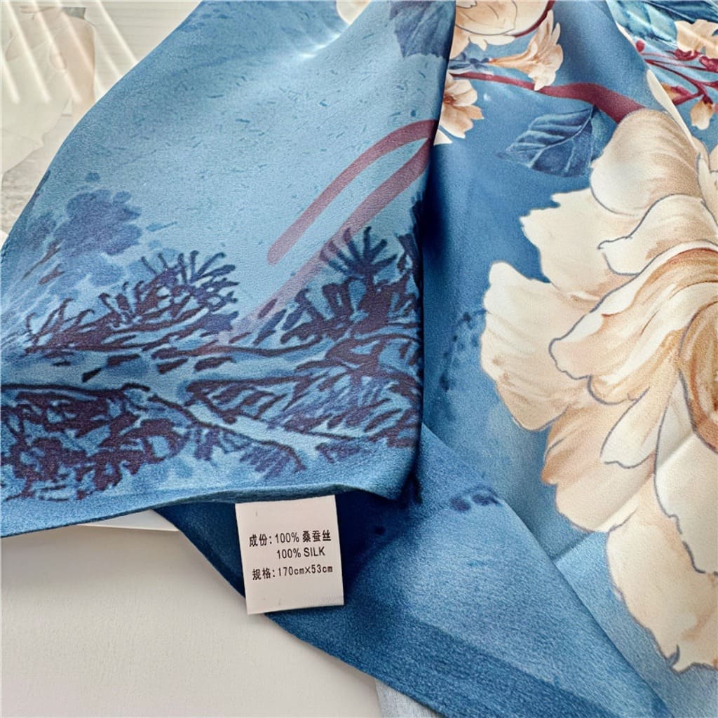 MaraSilk Pure Mulberry Silk Scarf - Oblong Crepe Satin MS614