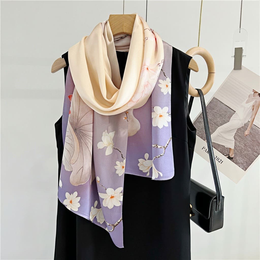 MaraSilk Pure Mulberry Silk Scarf - Oblong Crepe Satin MS614
