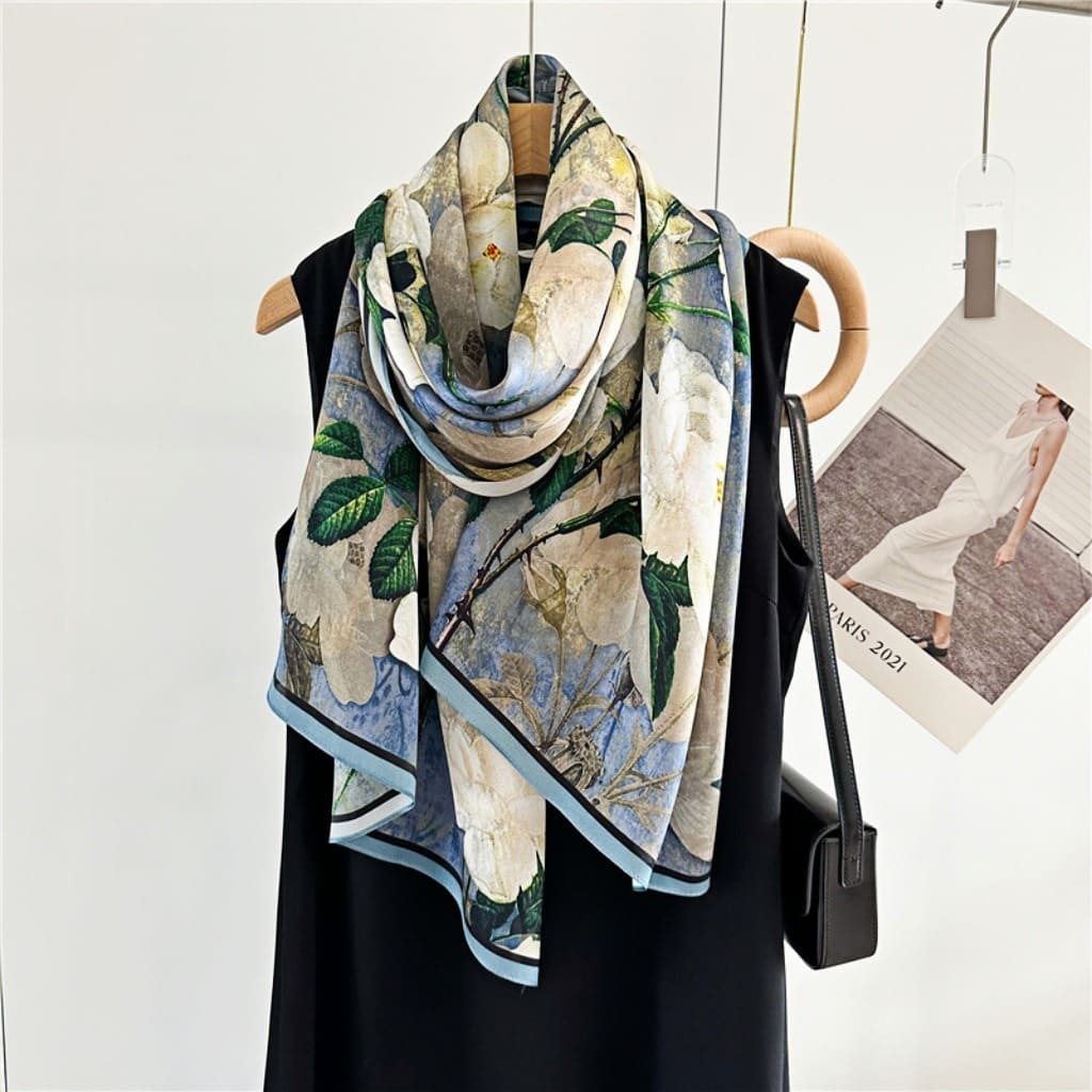 MaraSilk Pure Mulberry Silk Scarf - Oblong Crepe Satin MS615