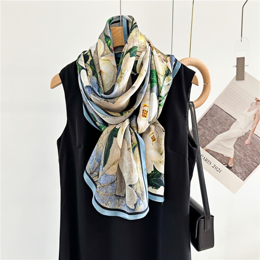 MaraSilk Pure Mulberry Silk Scarf - Oblong Crepe Satin MS615 66" x 21" MS61501