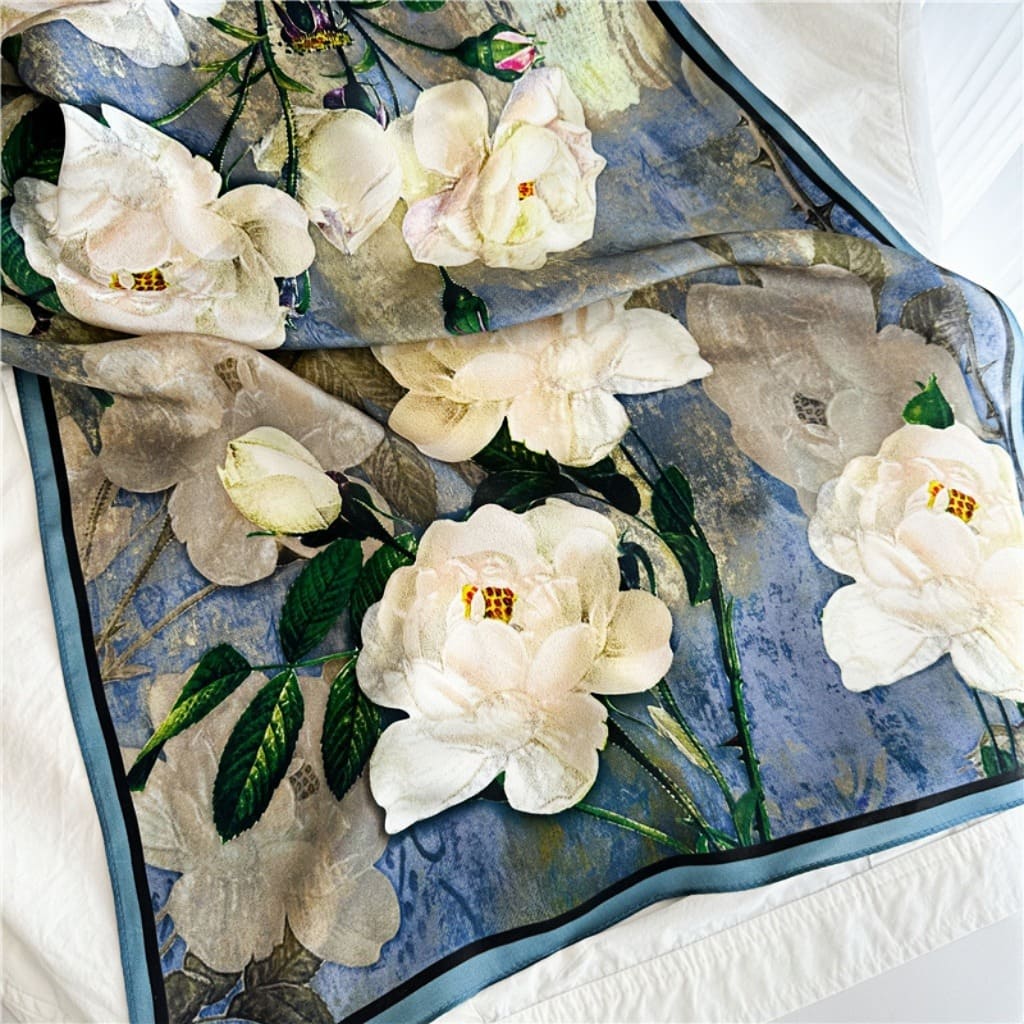 MaraSilk Pure Mulberry Silk Scarf - Oblong Crepe Satin MS615