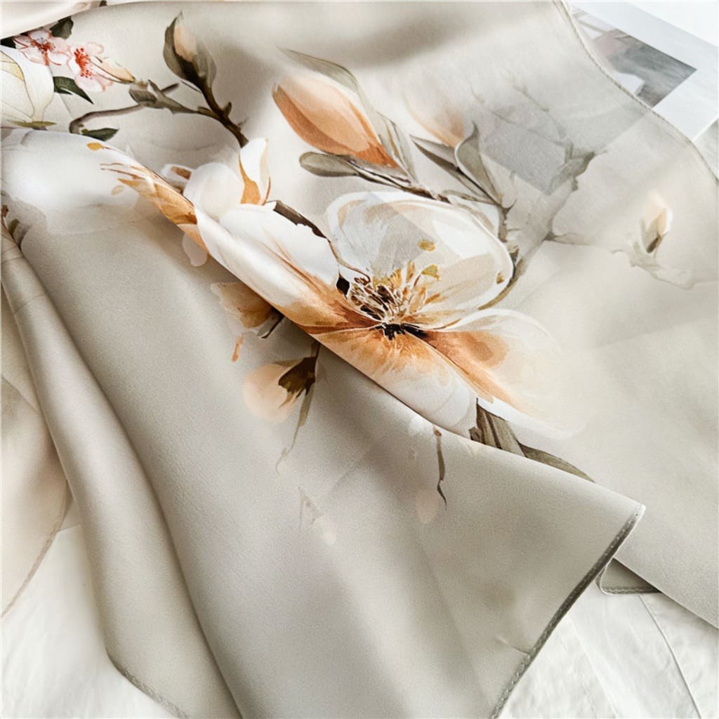 MaraSilk Pure Mulberry Silk Scarf - Oblong Crepe Satin MS616