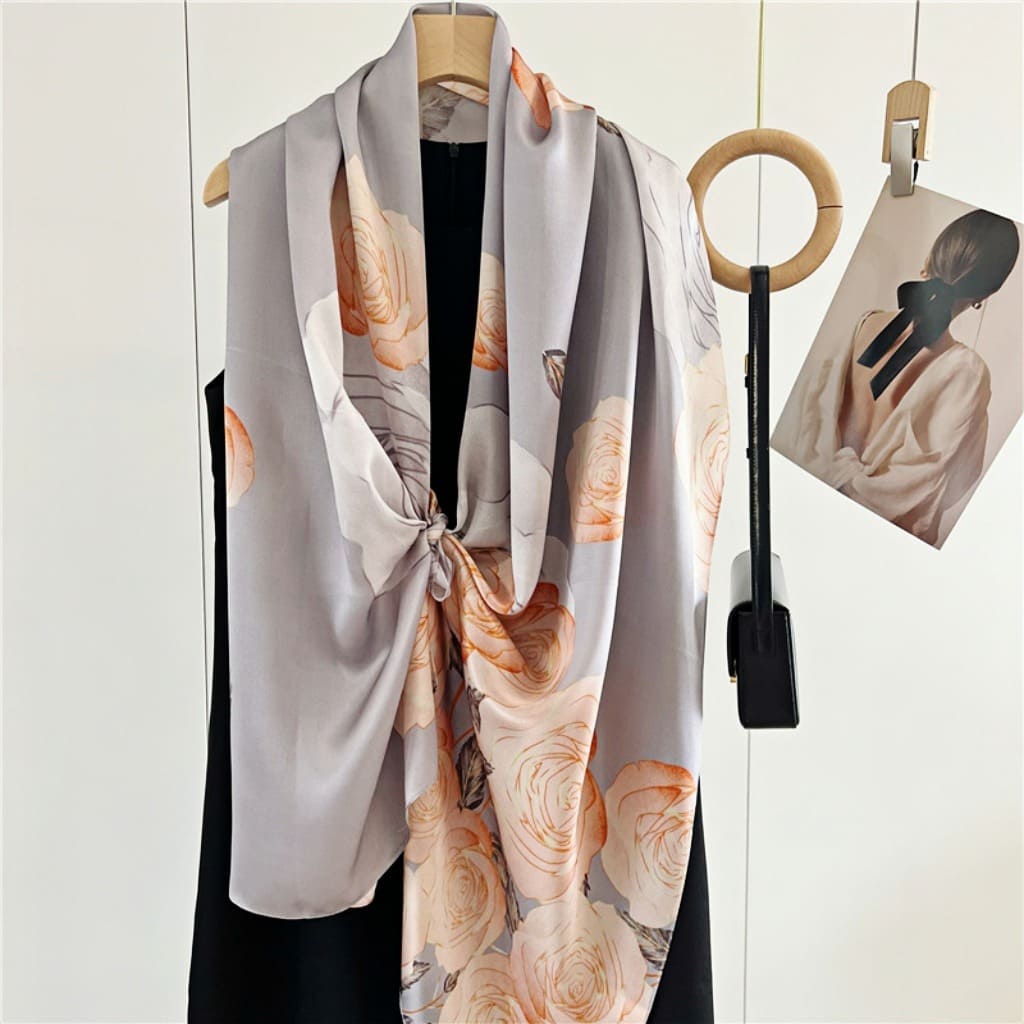 MaraSilk Pure Mulberry Silk Scarf - Oblong Crepe Satin MS617