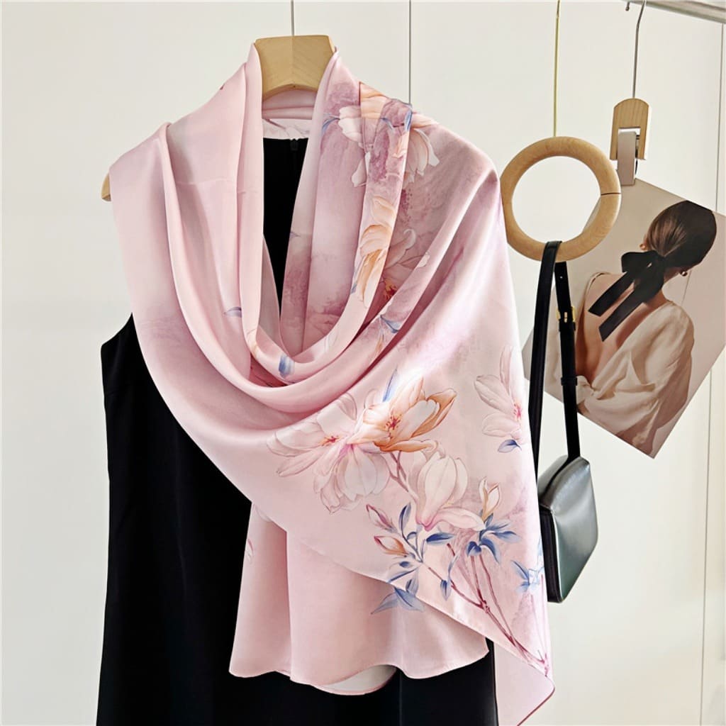 MaraSilk Pure Mulberry Silk Scarf - Oblong Crepe Satin MS617