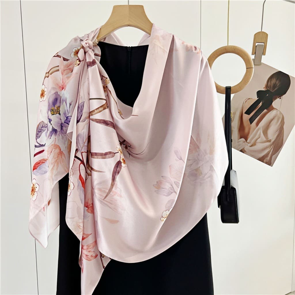 MaraSilk Pure Mulberry Silk Scarf - Oblong Crepe Satin MS617