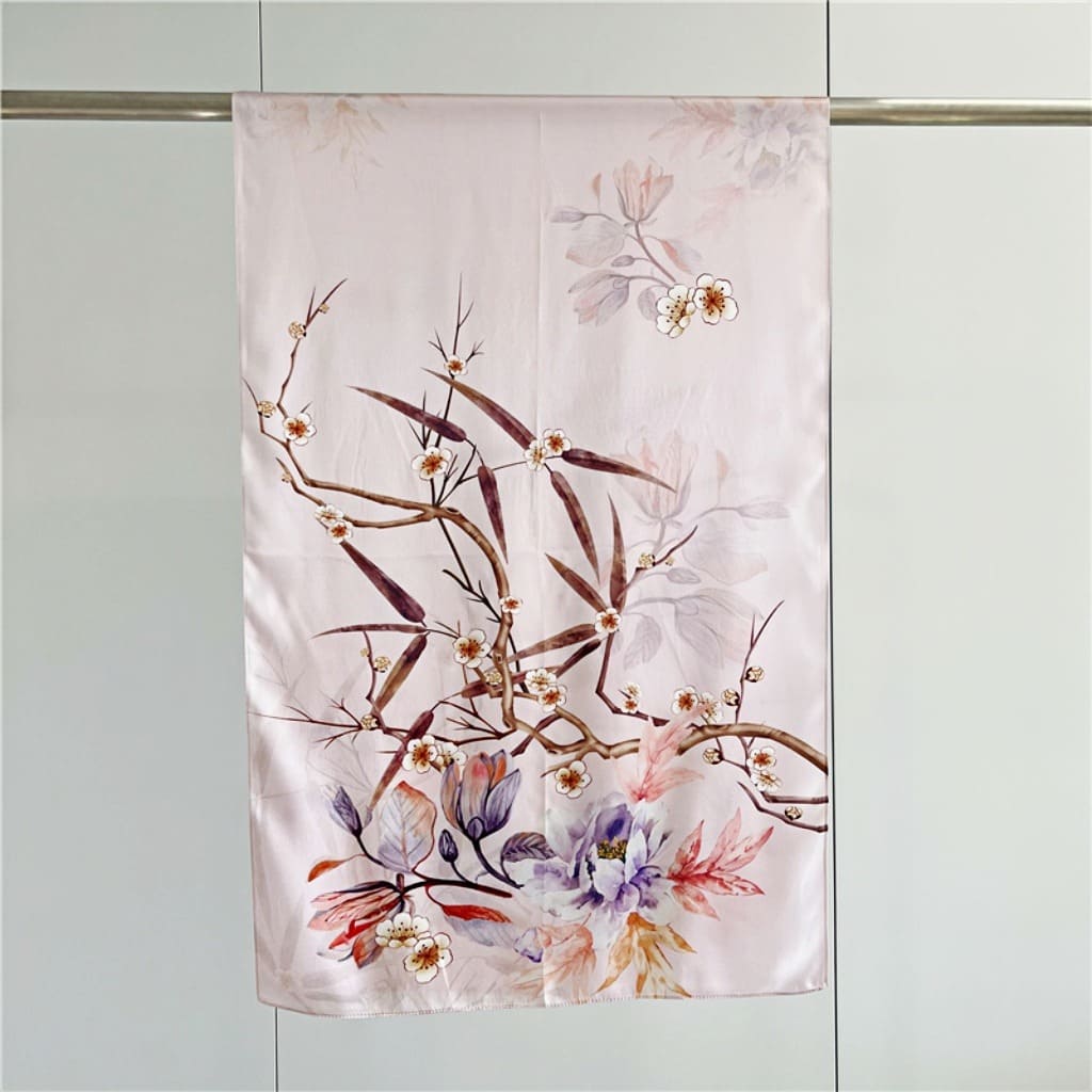 MaraSilk Pure Mulberry Silk Scarf - Oblong Crepe Satin MS617 66" x 21" MA61704