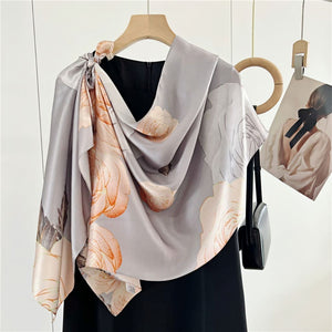 MaraSilk Pure Mulberry Silk Scarf - Oblong Crepe Satin MS617
