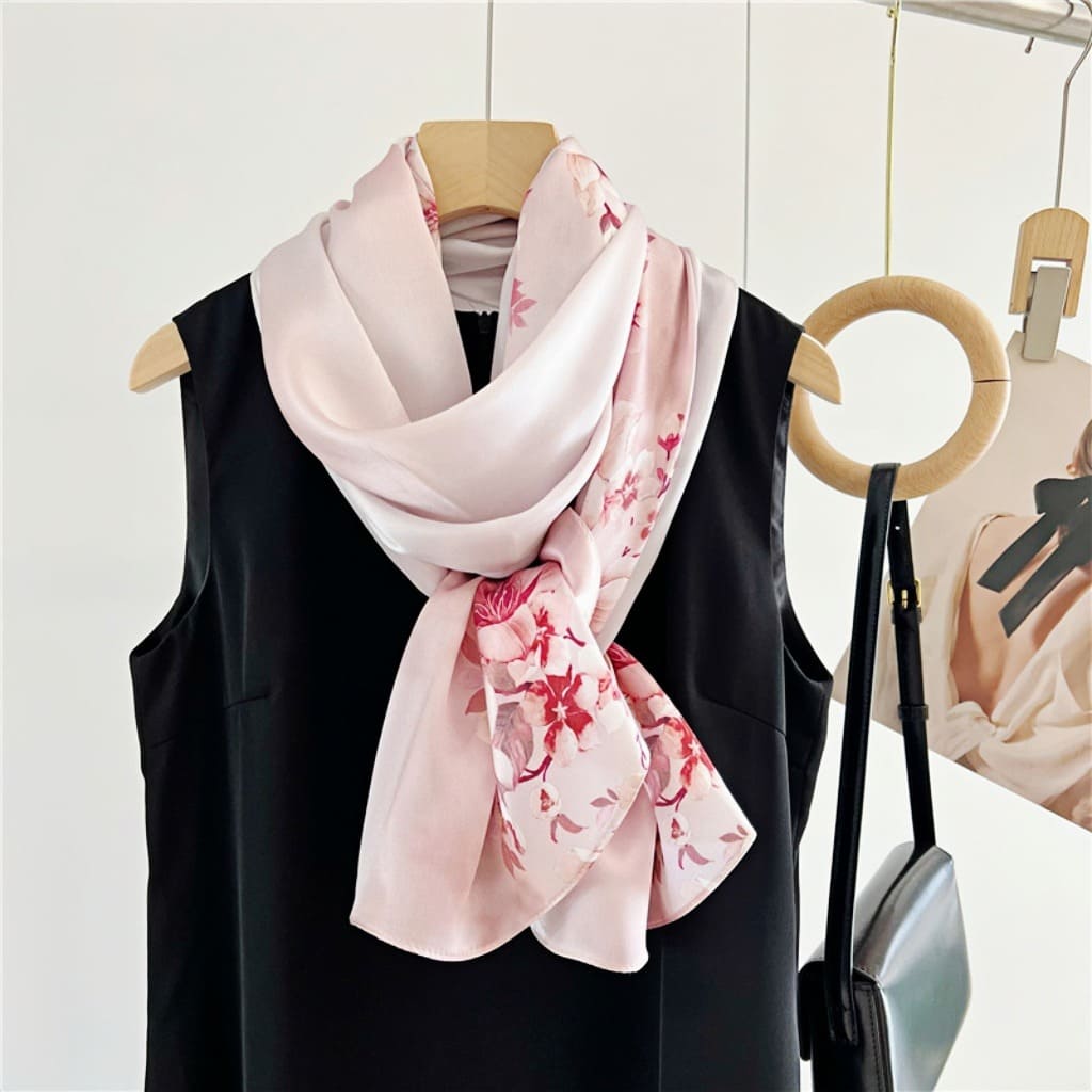 MaraSilk Pure Mulberry Silk Scarf - Oblong Crepe Satin MS617