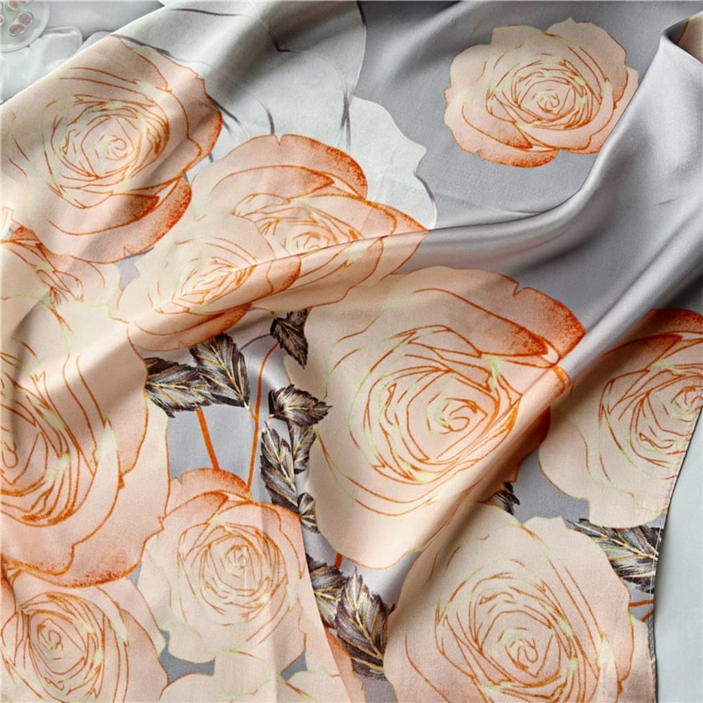 MaraSilk Pure Mulberry Silk Scarf - Oblong Crepe Satin MS617