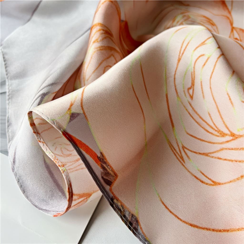MaraSilk Pure Mulberry Silk Scarf - Oblong Crepe Satin MS617