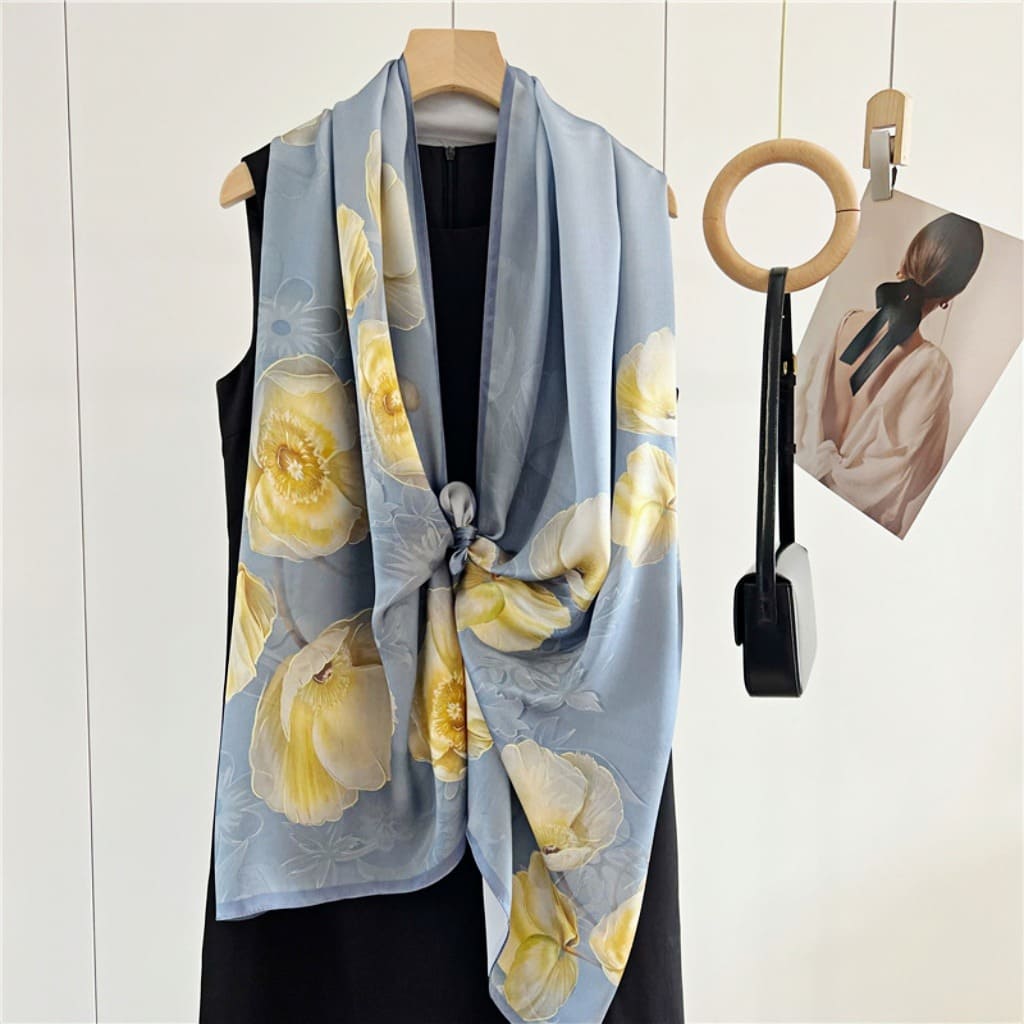 MaraSilk Pure Mulberry Silk Scarf - Oblong Crepe Satin MS617