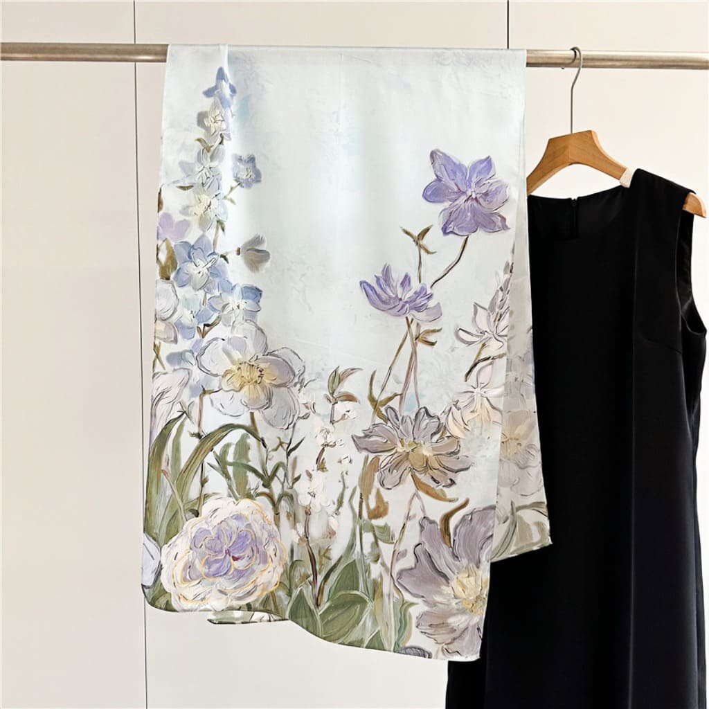 MaraSilk Pure Mulberry Silk Scarf - Oblong Crepe Satin MS618 66" x 21" MS61801
