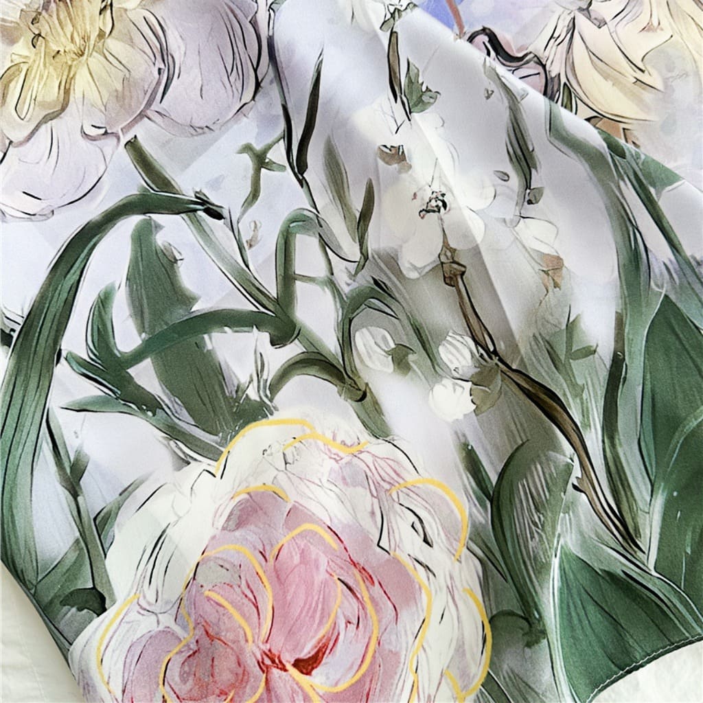 MaraSilk Pure Mulberry Silk Scarf - Oblong Crepe Satin MS618