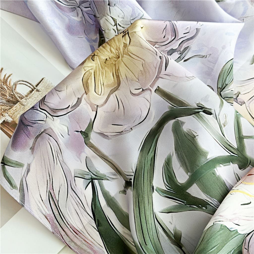 MaraSilk Pure Mulberry Silk Scarf - Oblong Crepe Satin MS618