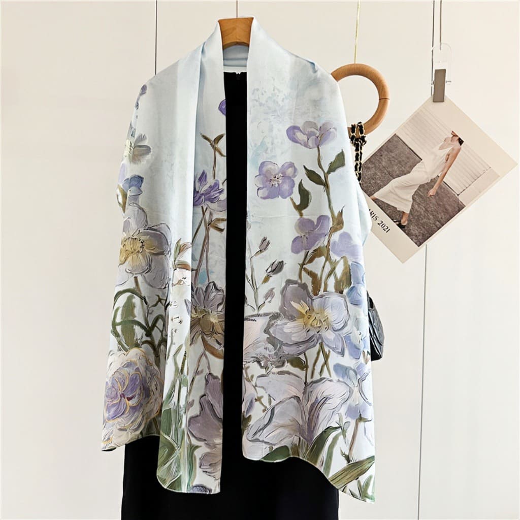 MaraSilk Pure Mulberry Silk Scarf - Oblong Crepe Satin MS618