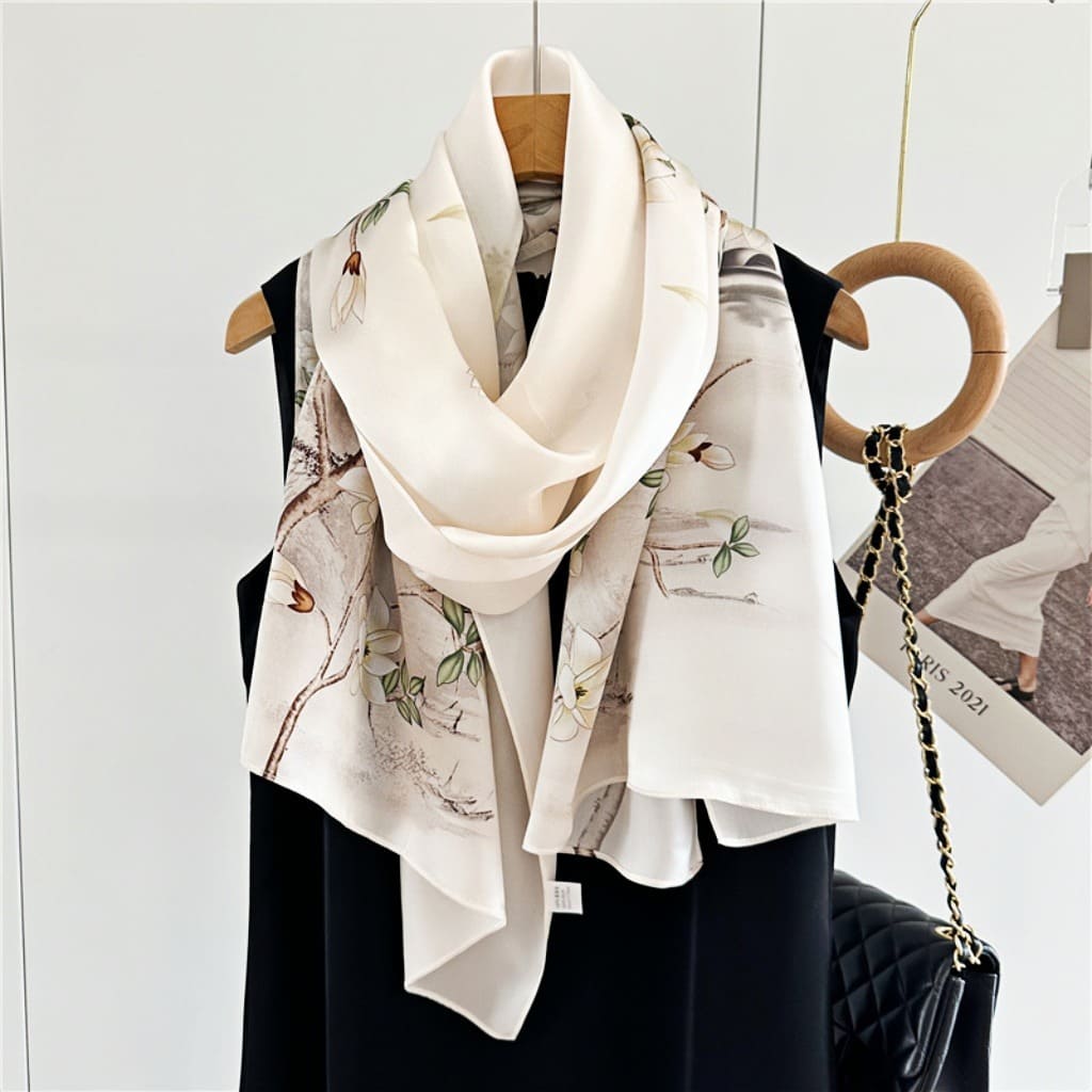 MaraSilk Pure Mulberry Silk Scarf - Oblong Crepe Satin MS618