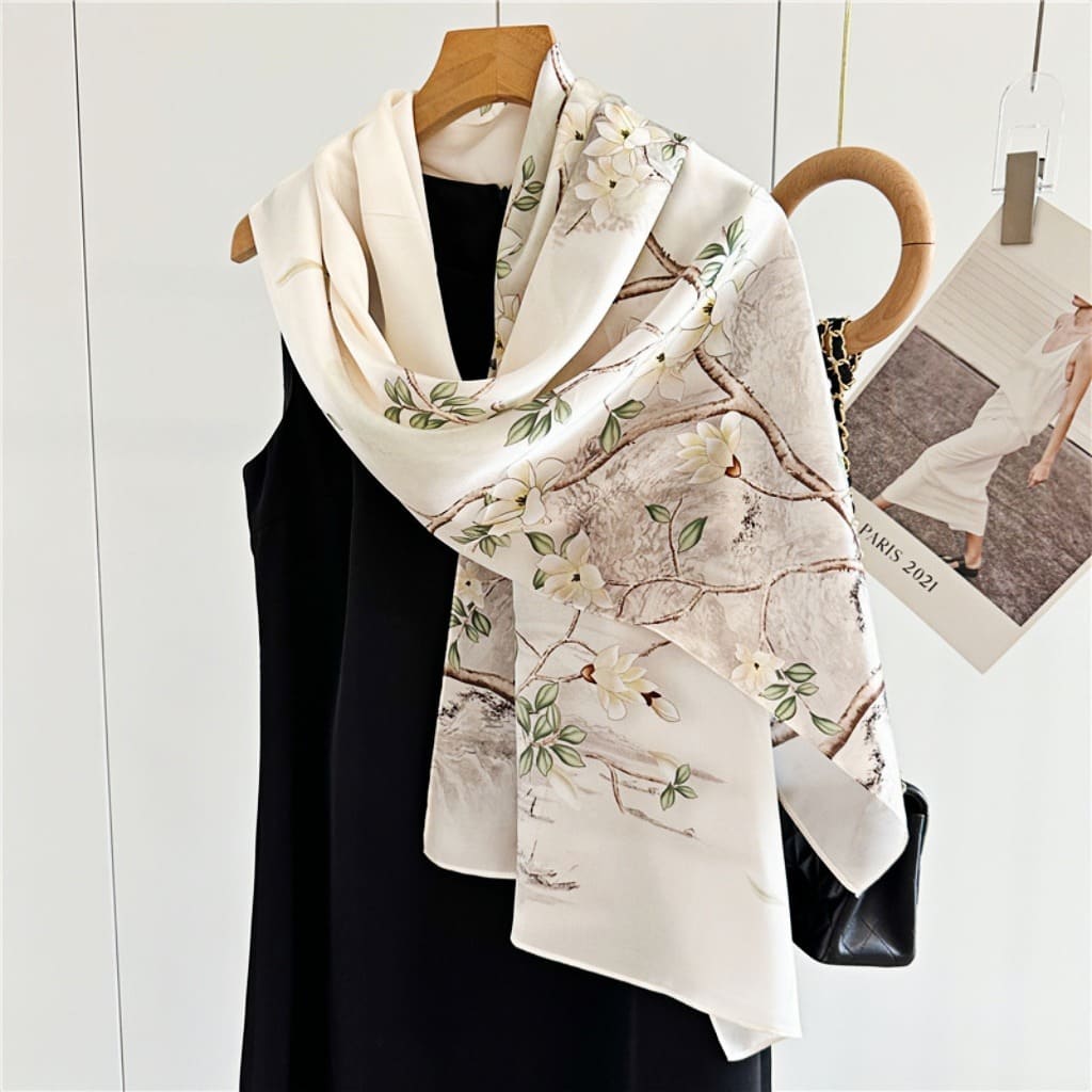 MaraSilk Pure Mulberry Silk Scarf - Oblong Crepe Satin MS618