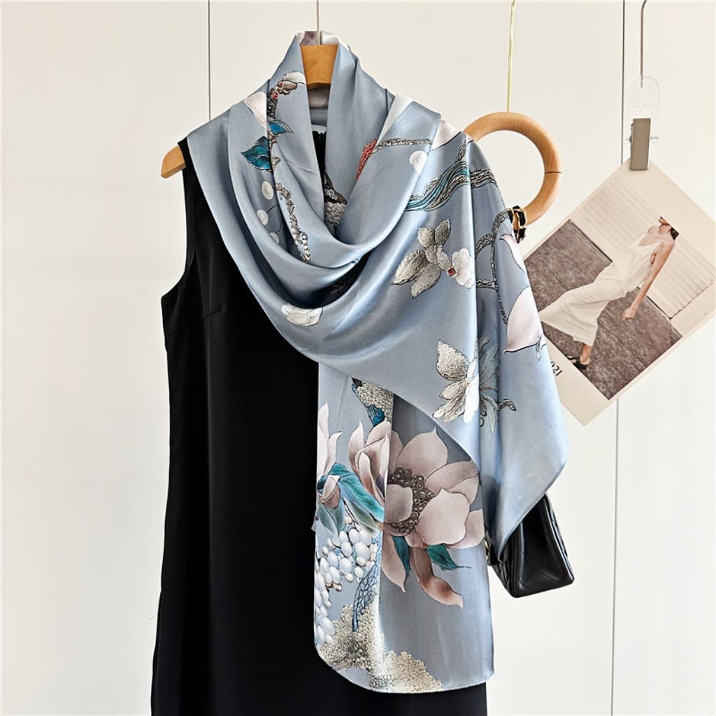 MaraSilk Pure Mulberry Silk Scarf - Oblong Crepe Satin MS618