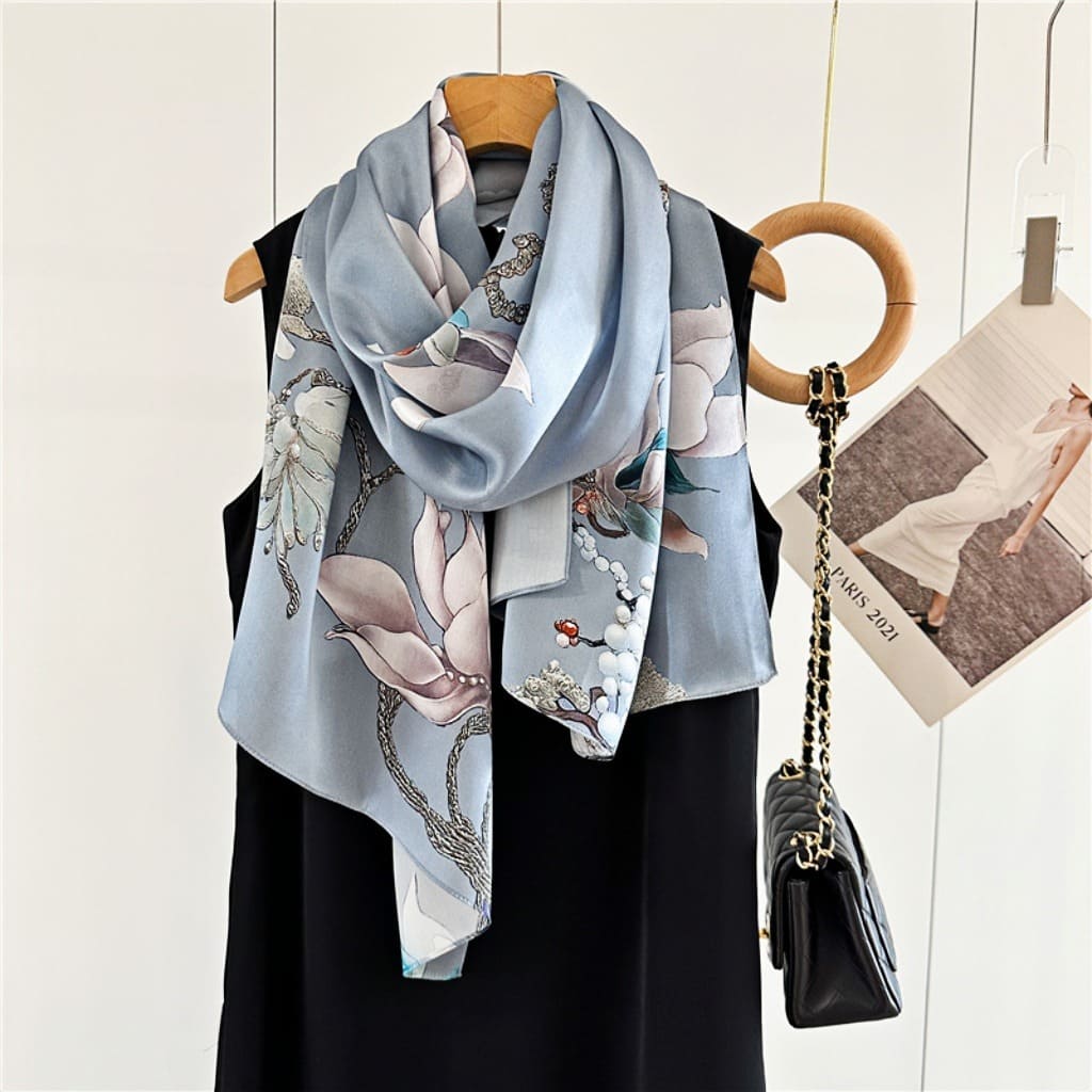 MaraSilk Pure Mulberry Silk Scarf - Oblong Crepe Satin MS618