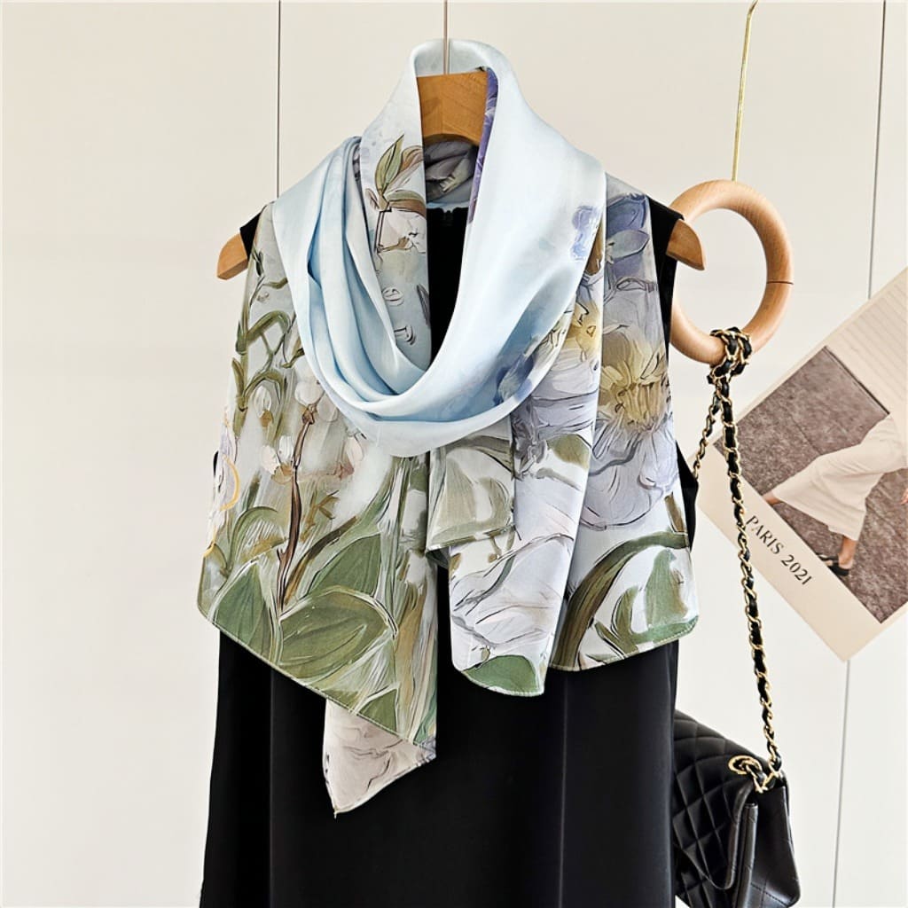 MaraSilk Pure Mulberry Silk Scarf - Oblong Crepe Satin MS618