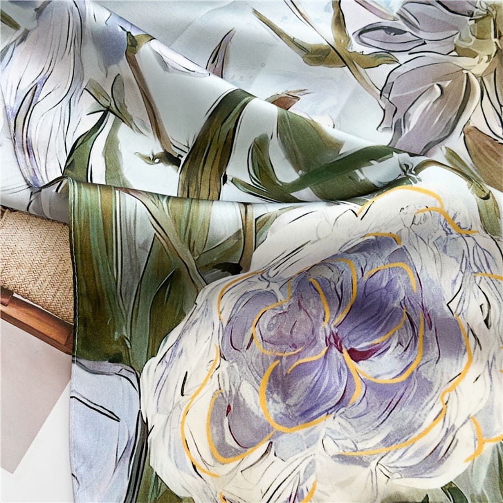 MaraSilk Pure Mulberry Silk Scarf - Oblong Crepe Satin MS618