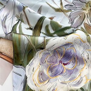 MaraSilk Pure Mulberry Silk Scarf - Oblong Crepe Satin MS618