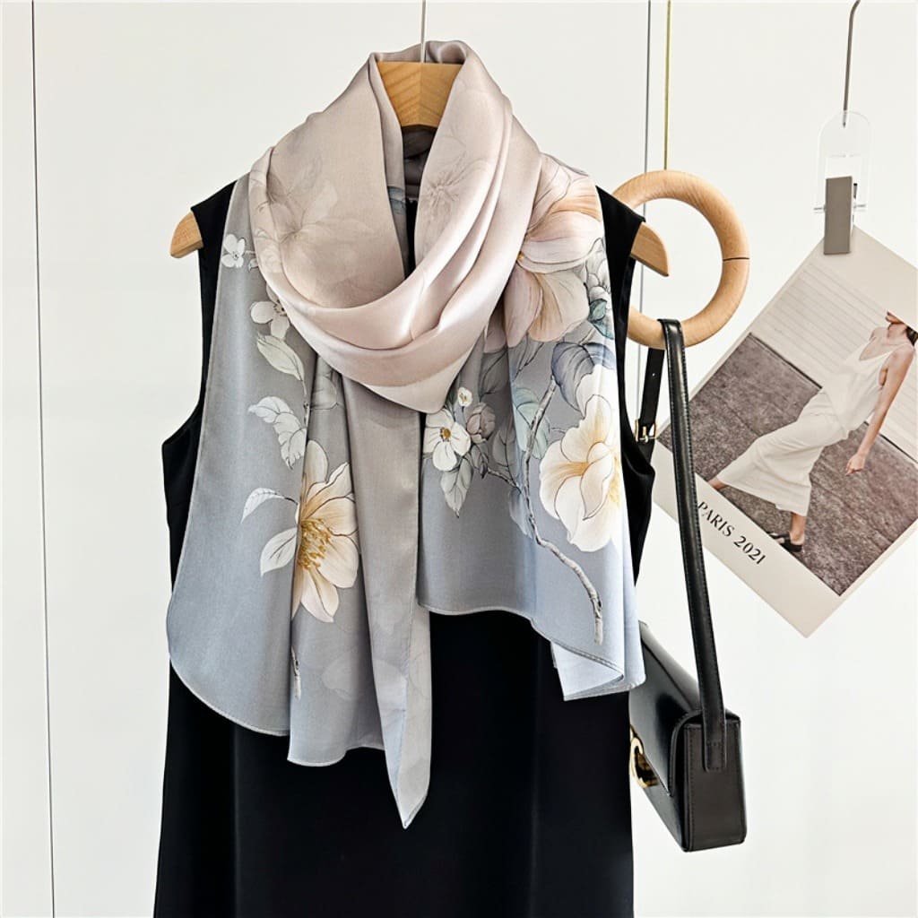 MaraSilk Pure Mulberry Silk Scarf - Oblong Crepe Satin MS619 66" x 21" MS61901