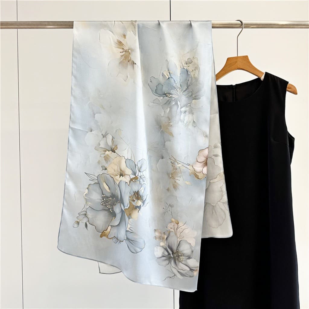 MaraSilk Pure Mulberry Silk Scarf - Oblong Crepe Satin MS621