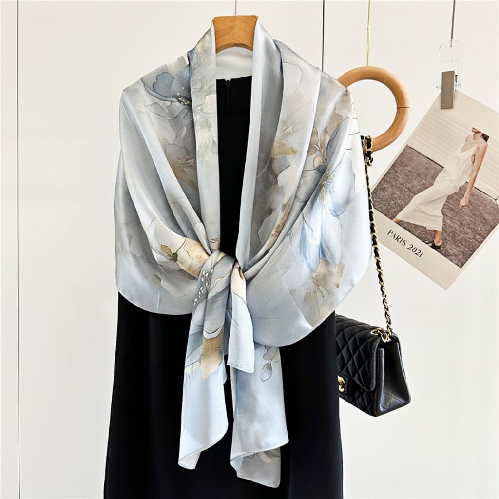 MaraSilk Pure Mulberry Silk Scarf - Oblong Crepe Satin MS621