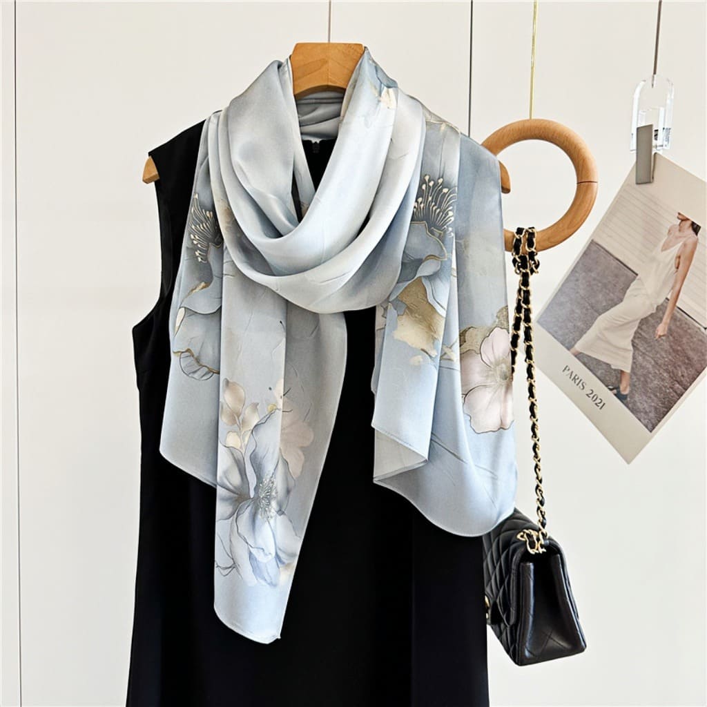 MaraSilk Pure Mulberry Silk Scarf - Oblong Crepe Satin MS621 66" x 21" MS62101