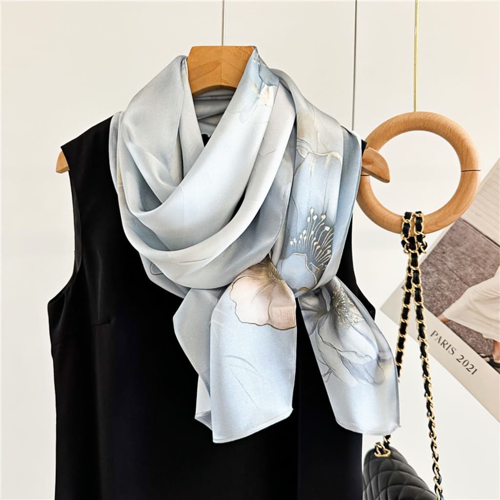 MaraSilk Pure Mulberry Silk Scarf - Oblong Crepe Satin MS621