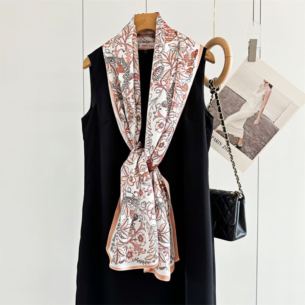 MaraSilk Pure Mulberry Silk Scarf - Oblong Crepe Satin MS622