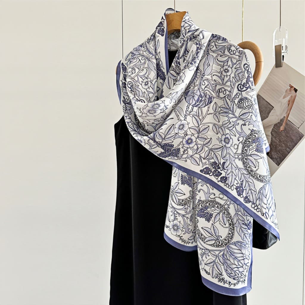 MaraSilk Pure Mulberry Silk Scarf - Oblong Crepe Satin MS622