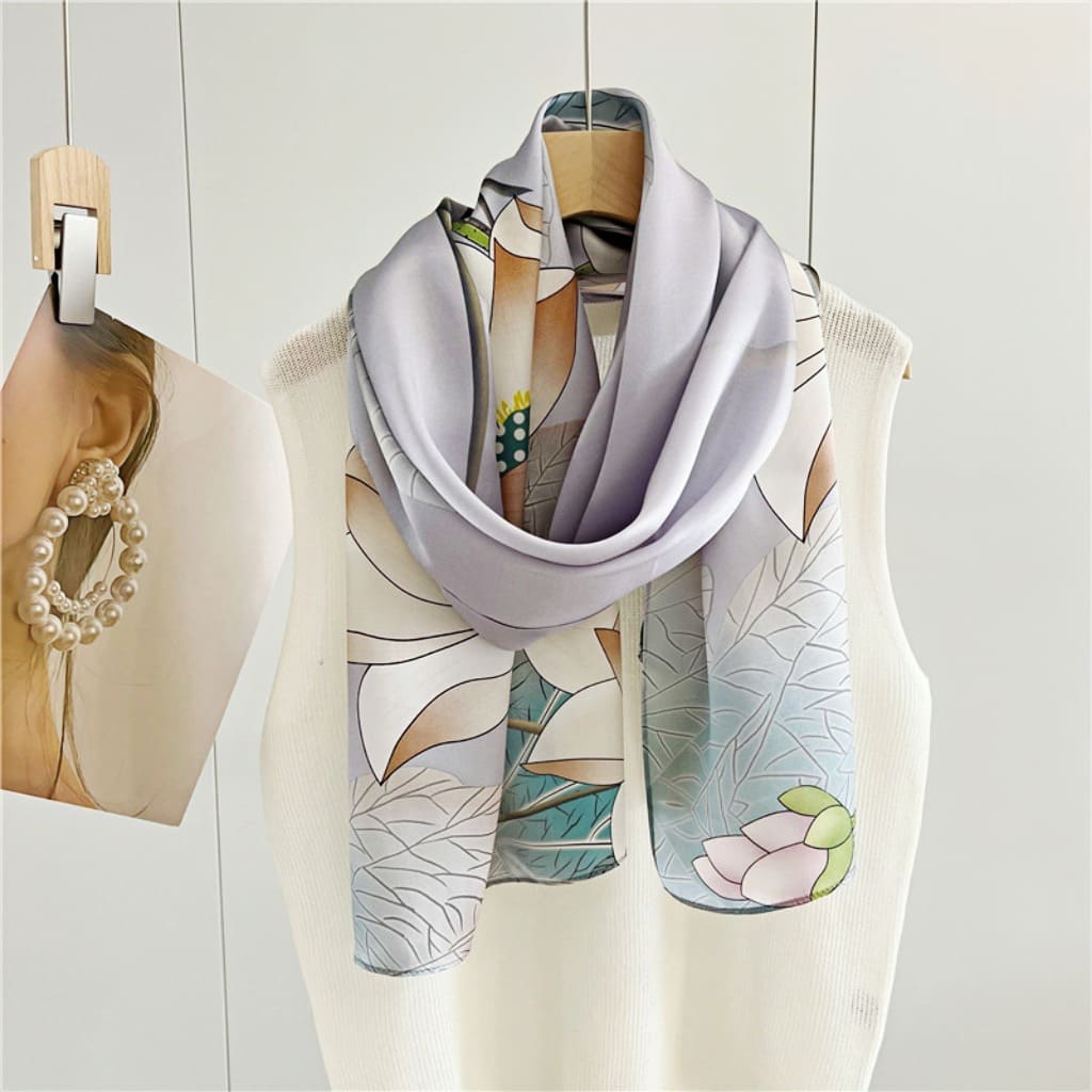 MaraSilk Pure Mulberry Silk Scarf - Oblong Crepe Satin MS623